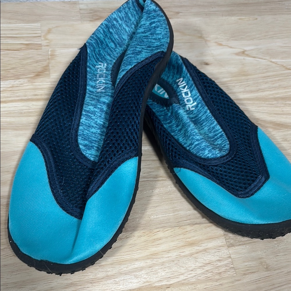 Women's Teal and Black Slip-On Shoes